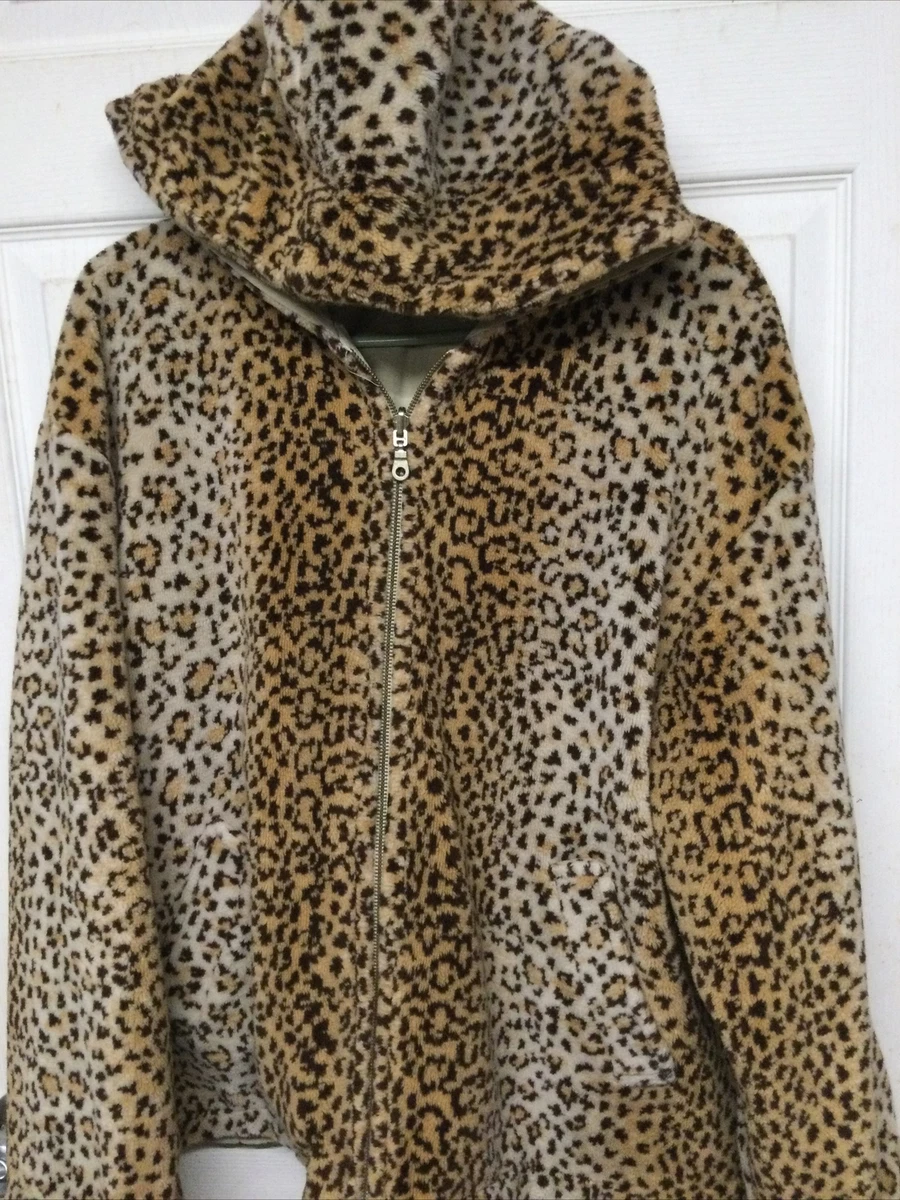 Leopard print hooded clearance jacket