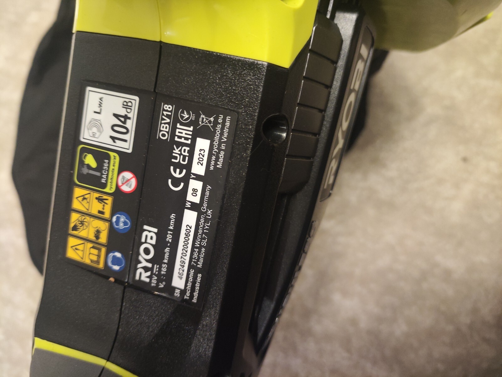 Ryobi ONE+ OBV18 18V Cordless Brushless Leaf Blower Vacuum Bare Tool