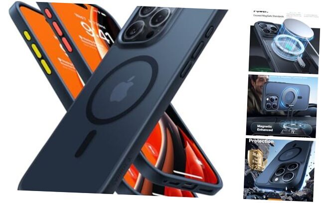 Stronger Magnetic & Shockproof for iPhone 16 Pro Case, Military Grade Black