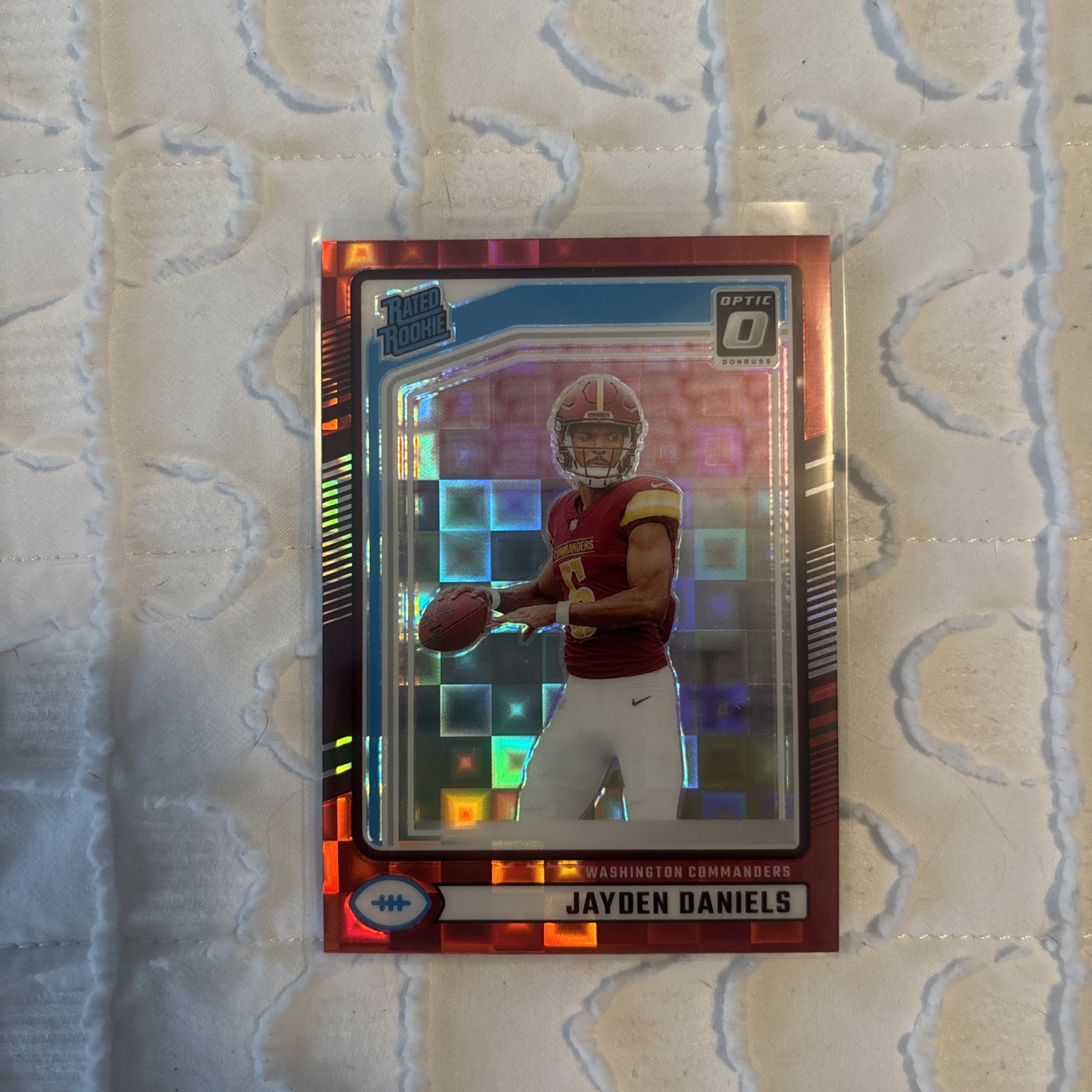2024 Donruss JAYDEN DANIELS Optic Preview Red Pandora #389 Rookie RC Commanders