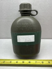 GENUINE US Military 1 QUART QT CANTEEN Hard Plastic OD 1QT w NBC M-1 Cap G / VGC