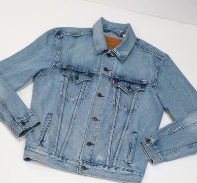 Levis Denim Jacket Men Medium Jean Trucker Premium Big E Red Tab Type 3