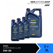 Aral SuperTronic LL III/3 0W-30 VW Mercedes BMW Motor&ouml;l 5+3 Liter = 8 Liter