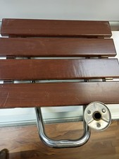 DreamLine Seat Shower Folding SHST 01 Teak Natural Wood Bench Wall Bathroom