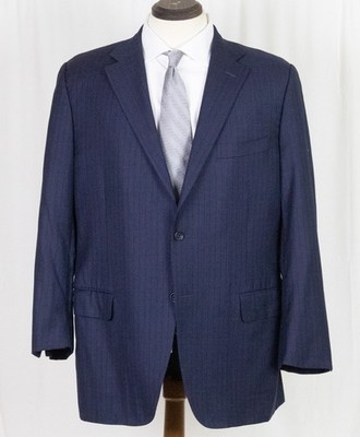 Canali 1934 Exclusive Super 150's Blue Birdseye Surgeon Cuff Coat Jacket 44 R