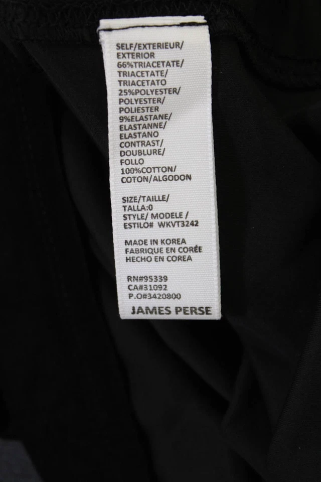 Camiseta recortada de terciopelo manga corta negra lisa talla 0 James Perse para mujer Foto 4 de 4