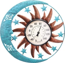 MUMTOP 12.5 Inch Sun Moon Indoor Outdoor Thermometer, Large and 