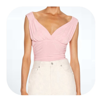 NWT Norma Kamali S bubblegum pink Tara top $125 original price 