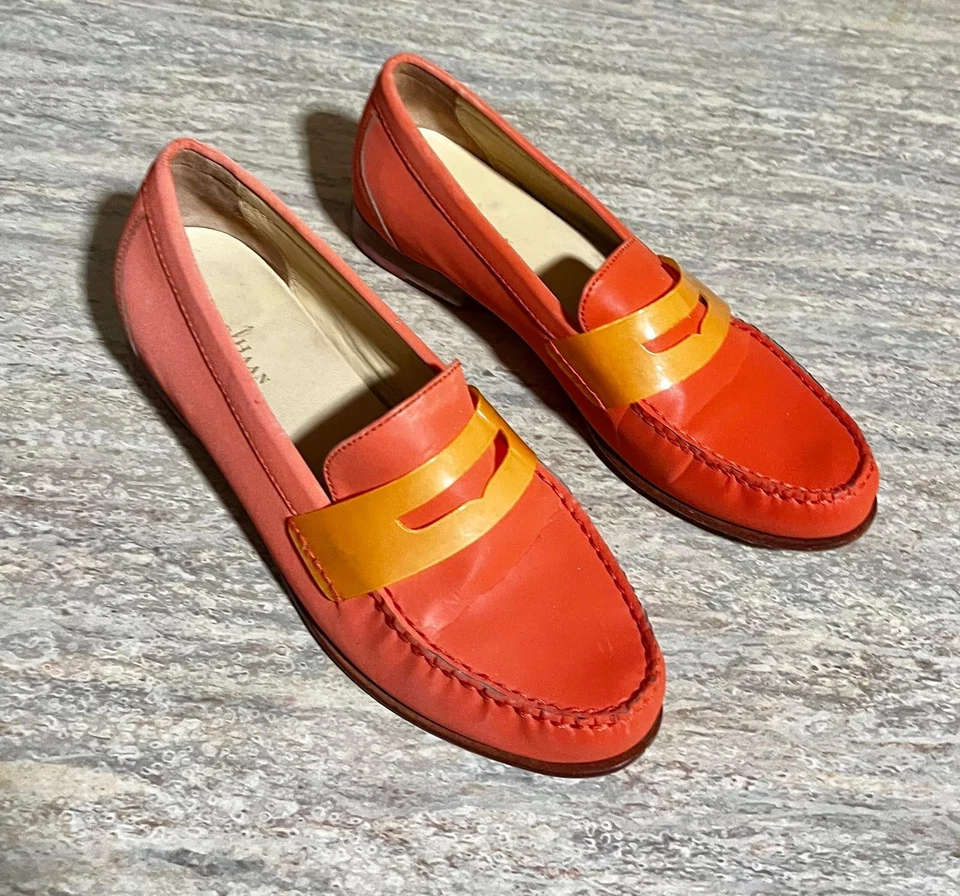 Zapatos Cole Haan Monroe Penny Turquesa, Melocotón. Talla 8, desgaste notado lateral. Foto 4 de 4