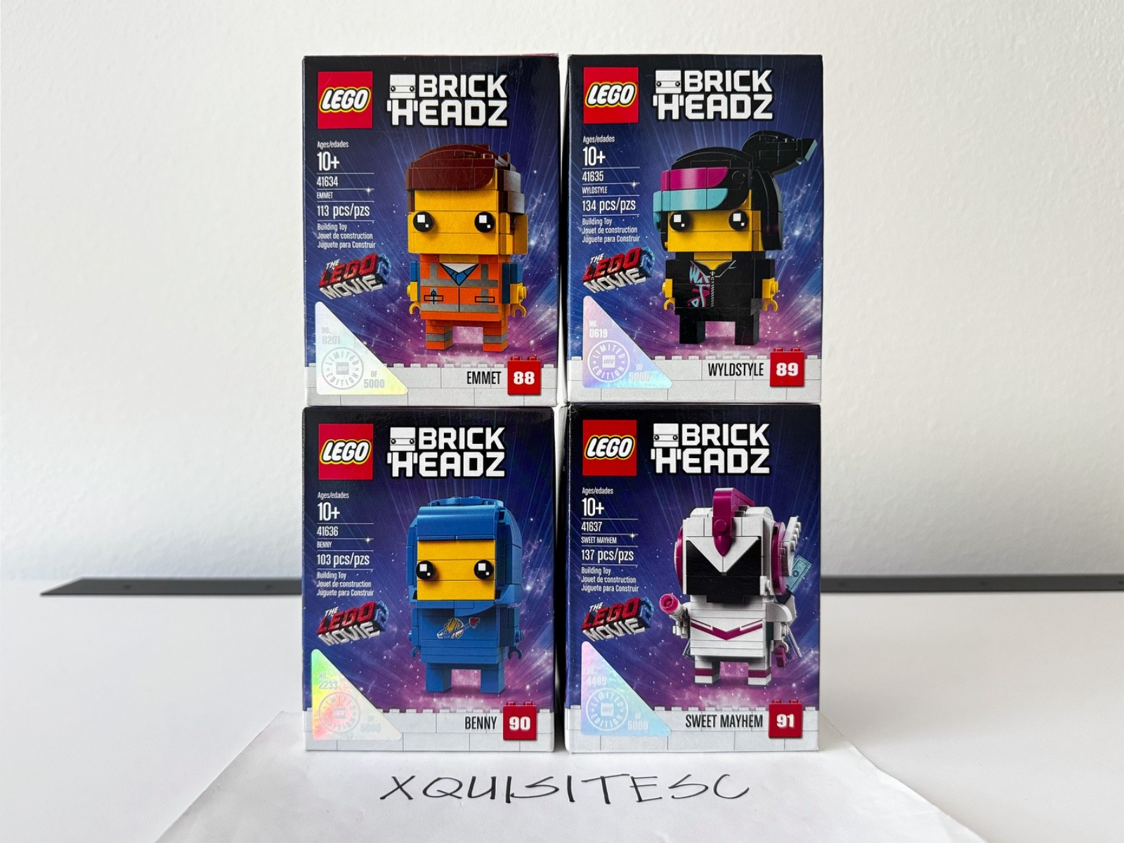 4 NEW LEGO Brickheadz Movie #/5000 41634 41635 41636 41637 Emmet Wyldstyle Benny