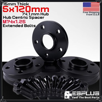 4 Pc BMW 15 mm 5x120 Hub Centric Wheel Spacers Fit 2007-2018 X5 & 2008-2019 X6