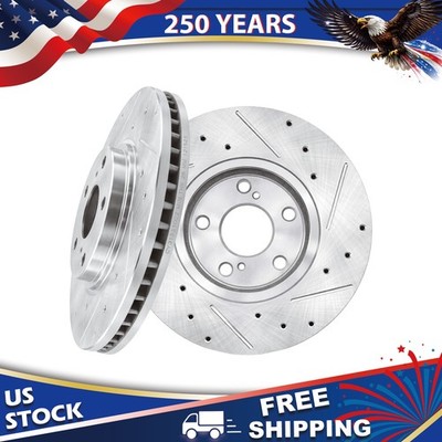 11.65'' Front Drilled Slotted Disc Brake Rotors for 2001 - 2007 Toyota Highlander