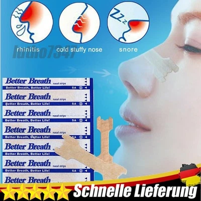 MARKENLOS 100-200X Nasenpflaster Better Breath Nasal Strips Pflaster Besser Schnarchen .