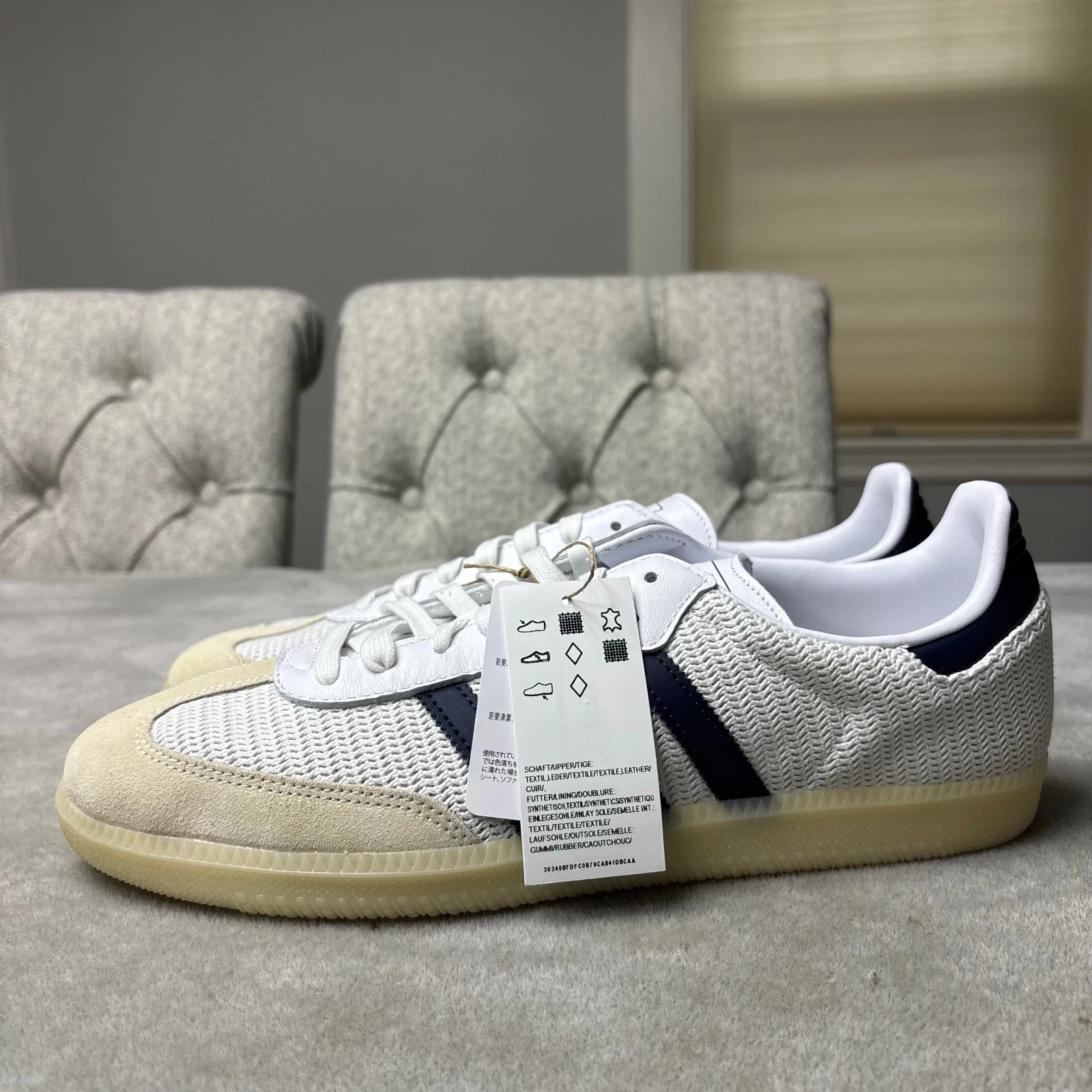 Adidas Samba OG Shoes Men's Size 8-12 White Night Indigo Cream Sneakers