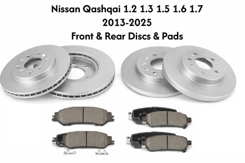 NISSAN QASHQAI MK2 J11- 1.2 1.3 1.5 1.6 1.7  FRONT & REAR - BRAKE DISCS AND PADS