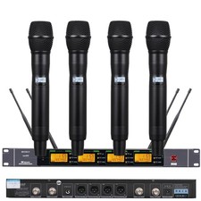 ULXD4Q-ksm9 Wireless Microphone System 4 Handheld Stage Karaoke Sing 540-590MHz