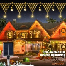 Outdoor Solar Icicle String Lights Christmas Wedding Party Holiday Garden Decor