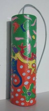 Spring Drum Thunder Tube Thunder Maker Bali Lizard Hand painted 10 1/2 x 3 inch