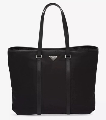 Prada Damen-Einkaufstasche schwarz Re-Nylon Leder und Nylon groß Einzelhandel £1750