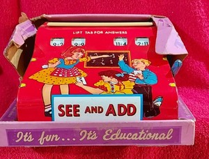 NEW Vintage Wolverine Toy Company See and Add Tin Toy Adding Machine