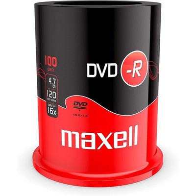 Campana Cake 100x DVD DVD+R 4,7 GB 120 Min 16x Single Layer Maxell Film Musik PC