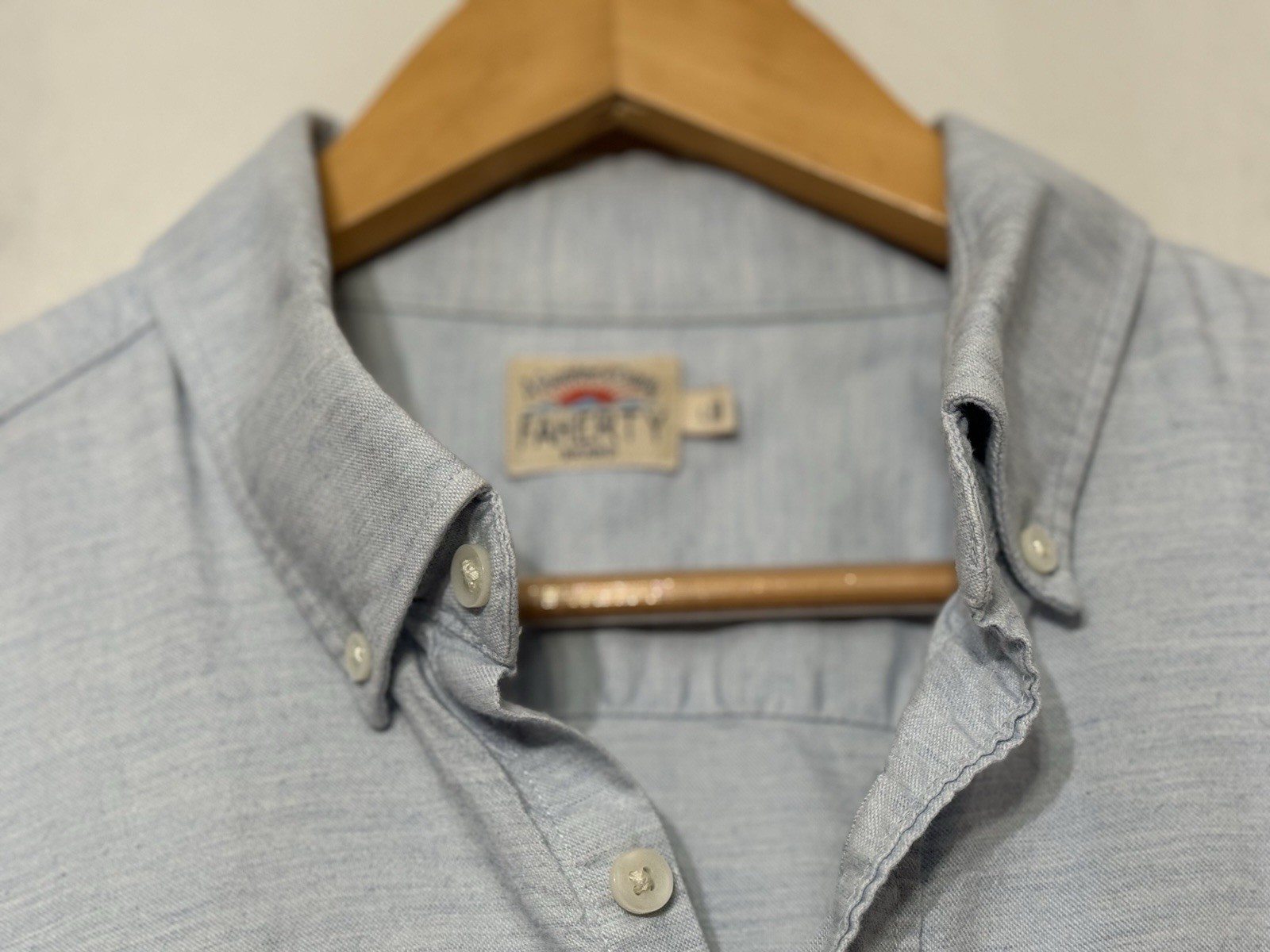 Faherty Light Blue Button Down Oxford Stretch  Lo… - image 3