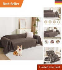 Eleganter Chenille Sofabezug L-Form 180x300cm - Waschbar, Dunkle Schokolade