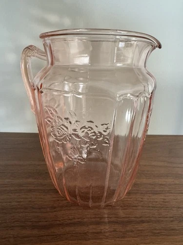 Anchor Hocking Mayfair Open Rose Pink Depression 80 Oz Pitcher; See Description