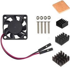 Compact Raspberry Pi 4 Heatsink Fan Kit with Copper  Aluminum Cooling Solutions