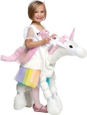 Fun World Ride-A-Unicorn Costume for Kids, White/Pink, One Size, Ages 4