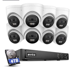 ANNKE 12MP 16CH 8CH NVR 4K Audio PoE Security Camera System Color Night AI IP67