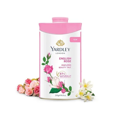 Talc de beauté parfumé Yardley London English Rose pour unisexe 250 g - Photo 1/4