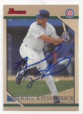 BROOKS KIESCHNICK Chicago Cubs 1996 Bowman #196 Signed Rookie Card. rookie card picture