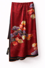Women s 100 Silk Scarf Red Black Double Side Square Shawl Wrap 55x55 NWT