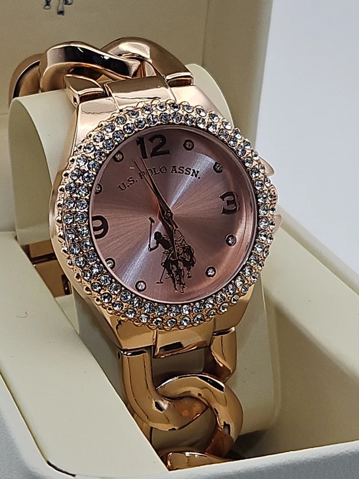U.S. Polo Assn. Reloj pulsera mujer oro rosa eslabones USC40226 Foto 3 de 4