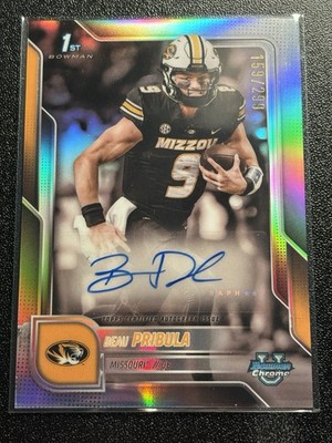 Beau Pribula Auto #/299 2025 Bowman University U Chrome UVA Virginia Cavaliers