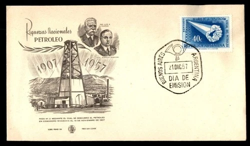 Mayfairstamps Argentina FDC 1957 Oil Well and Hands First Day Cover aaw_43881