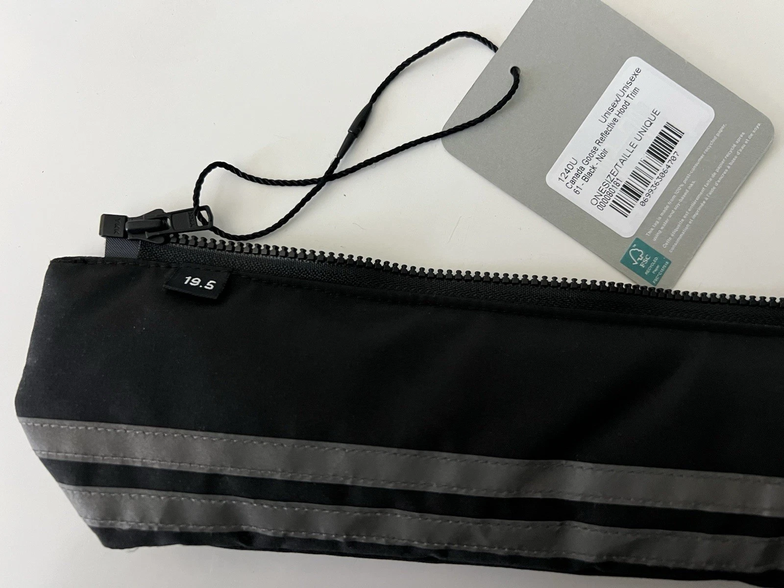 Canada Goose Nero Riflettente Cappuccio Bordo 19 5" Nuovo con etichette