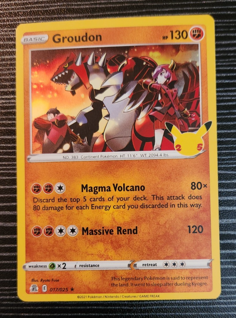 Pokemon TCG- Groudon 017/025- Holo Rare Card- Celebrations 25th