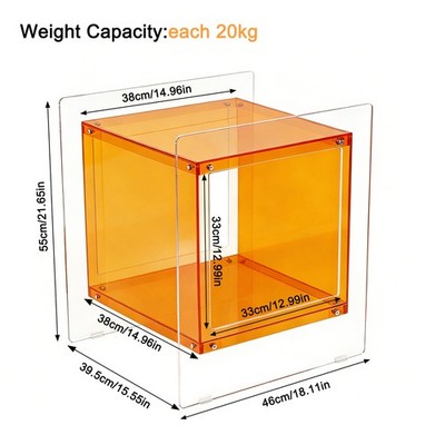 Modern Clear Acrylic Colour Block Side Table Stylish Sofa End Table Home Decor