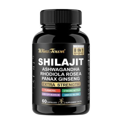 8 in 1 Pure Himalaya ShiIajit Kapseln Extra Stark Energie Booster 60 Stück.