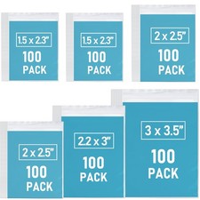 Small Plastic Bags, Assorted Sizes Jewelry Resealable for Pill, Beads, Screws