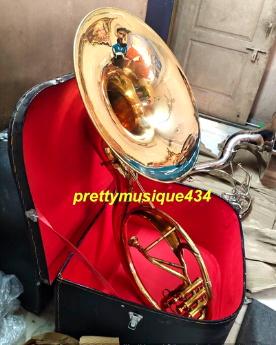 SOUSAPHONE 22"BELL OF PURE BRASS GOLDEN +CASE+FREE FAST SHIP (DELIVERY 3 WEEKS) - Bild 5 von 20