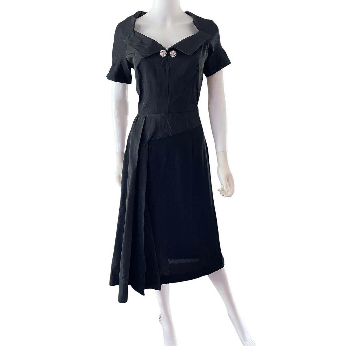black 40s dress 1940s Stanwyck Dress