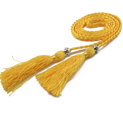 Accesorios de cintura delgada cinturón trenzado borla autocorbata para mujer Bohemia - Imagen 36 de 43