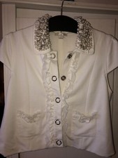 Vintage Lady Top With beautiful pearl Coller L Cream