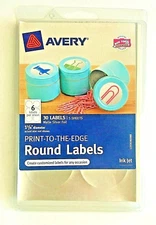 Avery Print-to-the-Edge Round Labels Matte Silver Foil 1 5/8 Pack of 30 (41465)