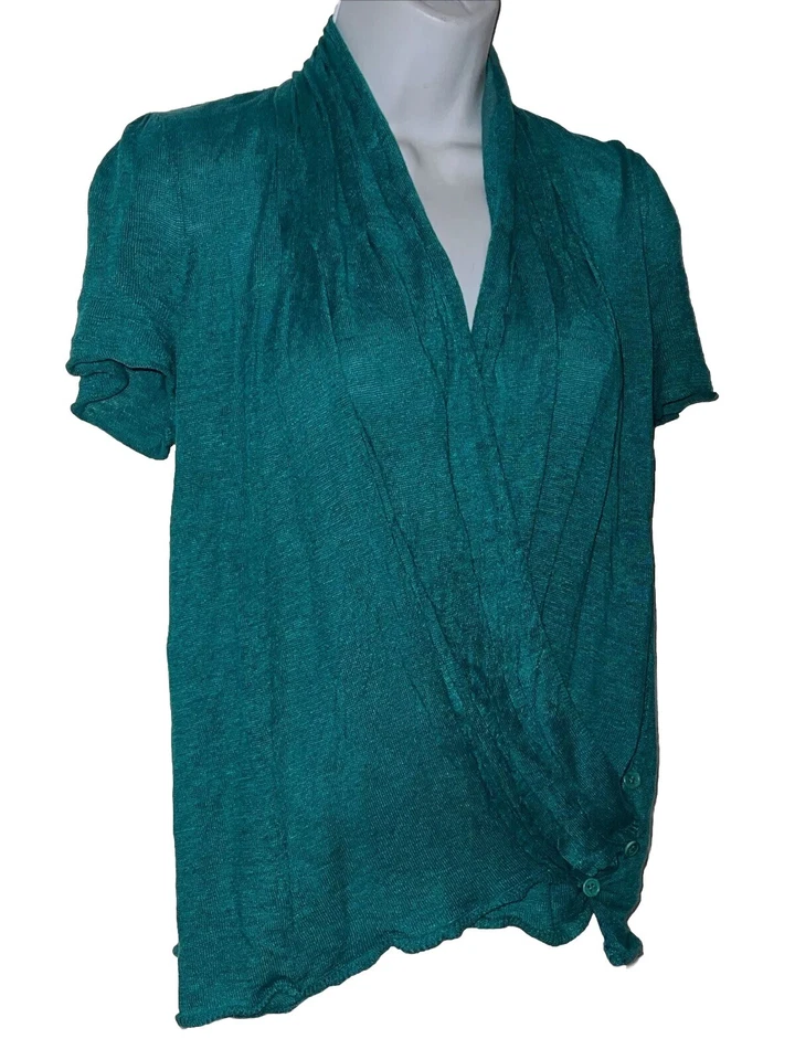 anthropologie moth top Size Small Green Short Sleeves Linen/Rayon - Изображение 3 из 4