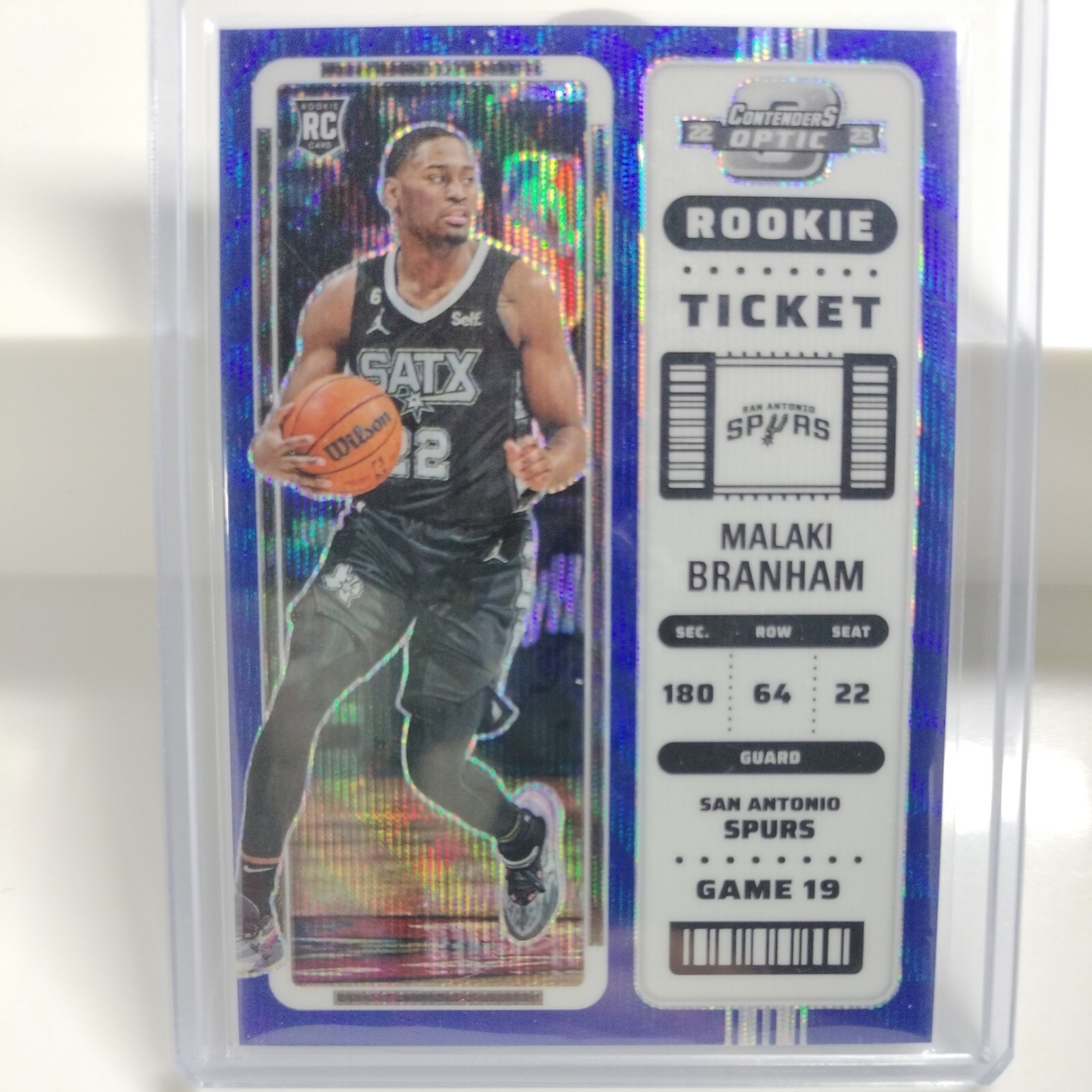 Malaki Branham 2022-23 Contenders Optic Blue Wave Prizm 34/45 rookie