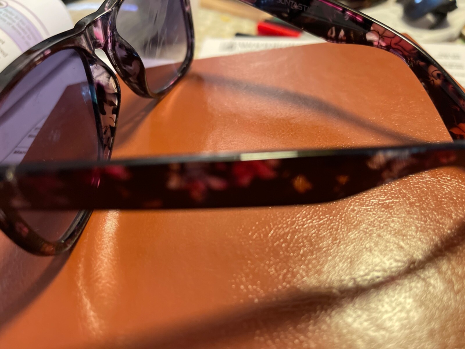 Suntastic Multicolor Gradient Acetate Sunglasses … - image 3